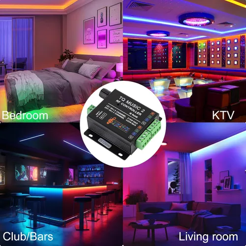 Vista 6 de SUPERNIGHT Controlador táctil de música LED RGB RF Sensibilidad Retroiluminación RF toque remoto Color 3.5MM Audio 15 modos de música Controlador