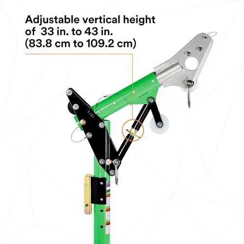 Vista 6 de 3M DBI-SALA Advanced 8518001 Davit Componente, 11-1/2" "-27-1/2" Desplazamiento Ajustable Mástil de Davit Superior Con 33" "- 43" Altura del Punto
