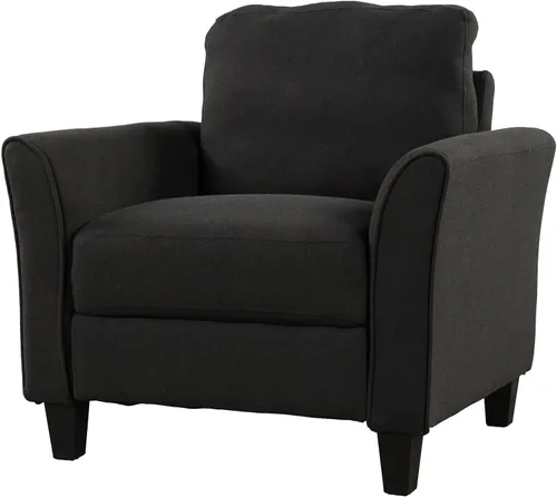 Vista 7 de Daesar Juego de sofá de 3 piezas, moderno sofá silla, sofá biplaza muebles para sala de estar, mezcla de poliéster negro