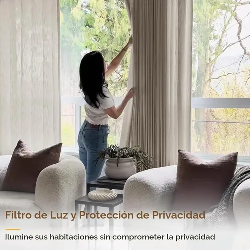 Vista 5 de INOVADAY Cortinas Plisadas con Memoria Entrenada de 96 Pulgadas de Largo, Cortinas de Lino para Sala de Estar, Juego de 2 Paneles de Cortinas Dark
