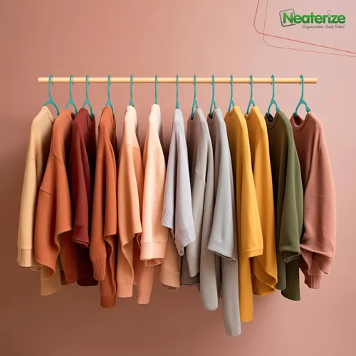 Vista 2 de NEATERIZE - Ganchos de ropa de plástico, 20 paquetes, Aqua - Perchas para colgar ropa