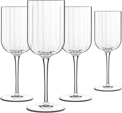 Vista 8 de Luigi Bormioli 11284/01 Bach - Juego de 4 copas de vino tinto transparentes de 13.5 oz Lead-Free Crystal Wine Glasses with Faceted Design