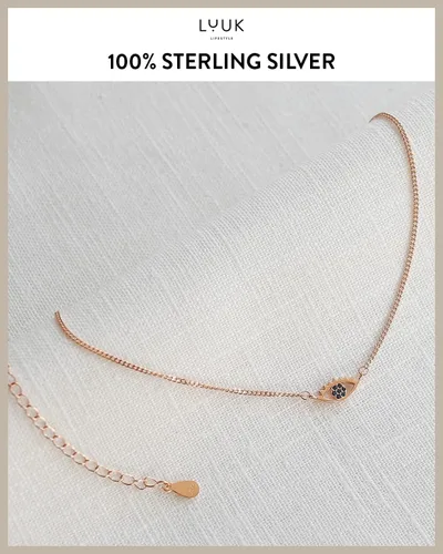 Vista 4 de LUUK LIFESTYLE Collar de filigrana de plata de ley 925 para mujer con colgante, joyería femenina de moda para la vida cotidiana, longitud ajustable