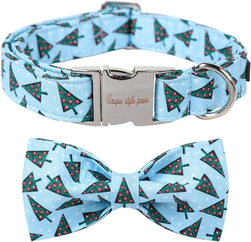 Vista 9 de Unique style paws - Collar de otoño para perros con lazo, collar para cachorros, regalo para mascotas, collar ajustable para perro, collares