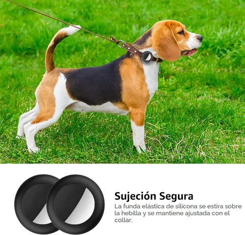 Vista 3 de SimpleThings Air-tag - Soporte para collar de gato, funda protectora de silicona para mascotas para Air-tag, paquete de 2 fundas impermeables