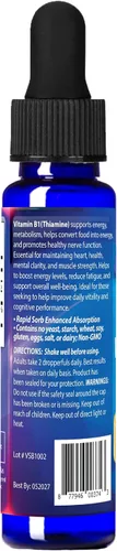 Vista 5 de Dr's Advantage Gotero líquido de vitamina B1 de 2 onzas, suplemento de tiamina B1 para apoyo energético, vitaminas B1 esenciales, promueve