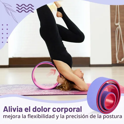 Vista 6 de Simgoing Juego de 3 ruedas de yoga ABS de 660 libras de rodillo de espuma para dolor de espalda y estiramiento de la rueda trasera para masaje