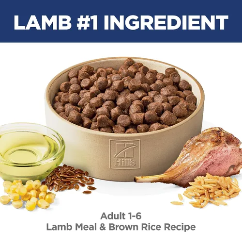 Vista 3 de Hill's Science Diet - Alimento seco para perros adultos 1-6, Nutrición Premium, con cordero y arroz integral, bolsa de 15.5 libras