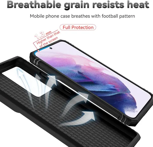Vista 9 de Funda para Samsung Galaxy S21 Ultra con cubierta para lente de cámara, protector de pantalla HD, prueba de caídas de grado militar, soporte