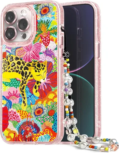Vista 36 de Compatible para iPhone 13 Funda Bonita Estética - Funda para Teléfono Rosa con Purpurina con Protector de Cámara - Diseño de Cubierta