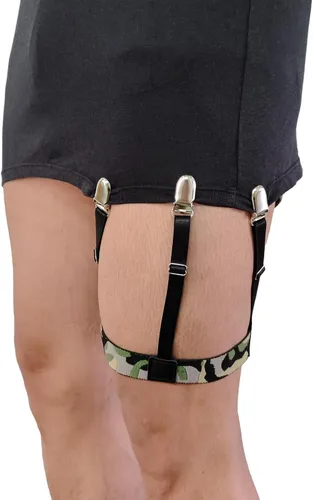 Vista 3 de soujkooy 2 pares de estancias para camisa para hombre, soportes ajustables de alta calidad, pantalones de camisa para hombres policía militar