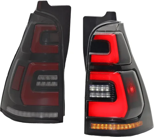 Vista 5 de Kit de luces traseras LED Gobison adecuado para Toyota 4Runner 2003-2009 Carcasa negra Efecto luz fluyendo Fácil instalación