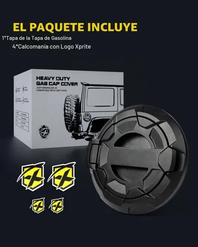 Vista 7 de Cubierta de aluminio sin bloqueo de tapa de gas compatible con Jeep JK JKU