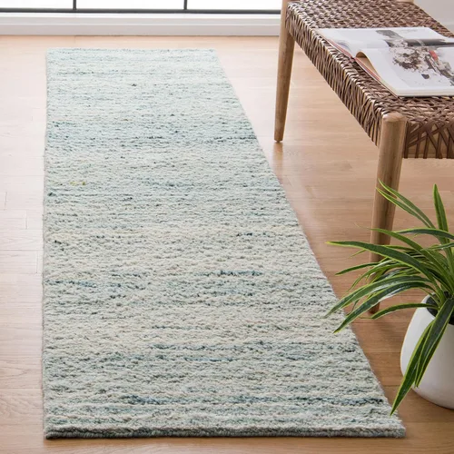 Vista 10 de SAFAVIEH Casablanca Shag Collection - Alfombra decorativa, 2 pies 3 pulgadas x 5 pies, turquesa y marfil, lana maciza hecha a mano, ideal para sala