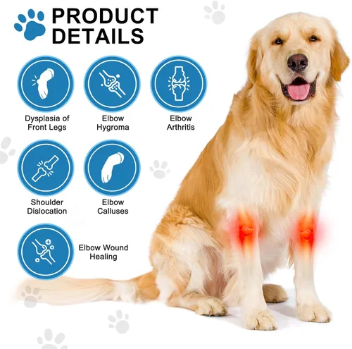 Vista 3 de Protector de codo para perro, coderas de perro para pierna delantera para alivio elástico de tumores de efusión, callos, edema, displasia, úlceras