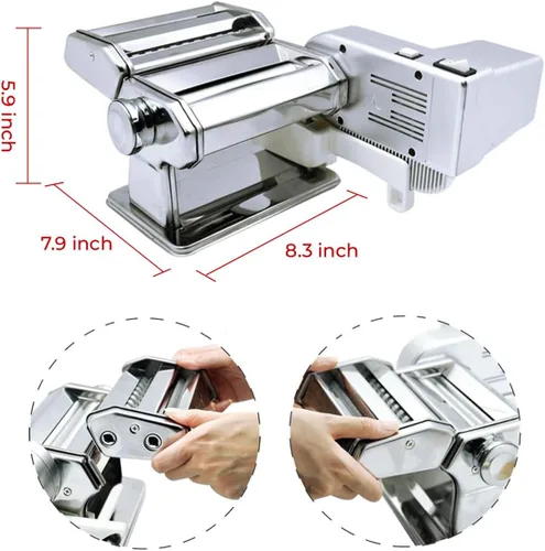 Vista 2 de Shule Máquina de pasta eléctrica con motor Máquina automática de pasta con manivela y rodillos multifuncionales