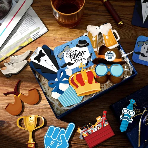 Vista 7 de Maitys 24 adornos colgantes de madera para el día del padre, decoración del día del padre, colgante colgante para el día del padre, decoraciones