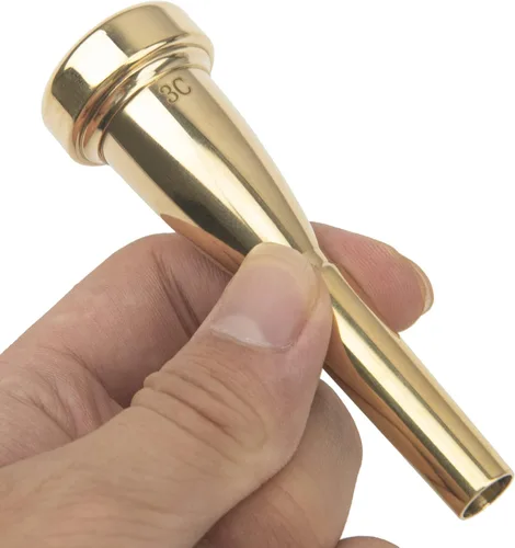 Vista 5 de Boquilla de trompeta chapada en oro de metal compatible con piezas de accesorios de trompeta (3C)