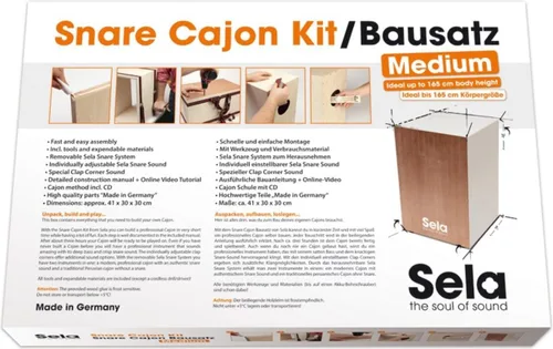 Vista 2 de Sela SE 018 Cajon Kit de caja mediano con instrucciones y CD de audio