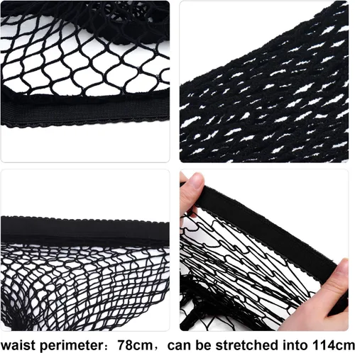 Vista 4 de Aneco 4 pares de medias de malla negras, talla grande, medias de malla cruzada para mujer