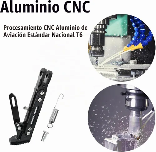 Vista 5 de Soporte de patas de motocicleta universal ajustable modificado CNC de aleación de aluminio, soporte de trípode ajustable, soporte lateral para Negro
