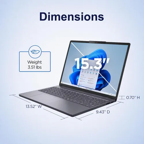 Vista 7 de Lenovo IdeaPad Slim 3 Laptop 2026, AMD Ryzen 7 170, DDR5 de 16 GB, SSD
