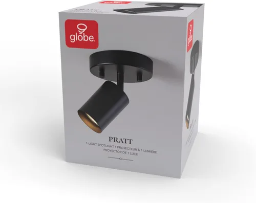 Vista 8 de Globe Electric 57498 Pratt - Foco de iluminación de riel de 1 luz, negro mate, bombilla no incluida Pratt (Negro)
