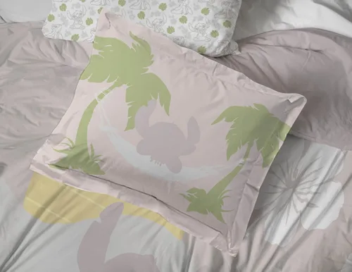 Vista 5 de Jay Franco Disney Lilo and Stitch - Juego de edredón tamaño Twin, ropa de cama de 5 piezas, incluye juego de sábanas y fundas de almohada, ropa
