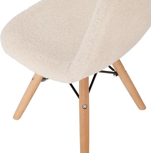 Vista 6 de Flash Furniture Zula - Silla moderna acolchada de piel de oveja sintética para niños, tapizado acolchado de piel de oveja sintética color blanco