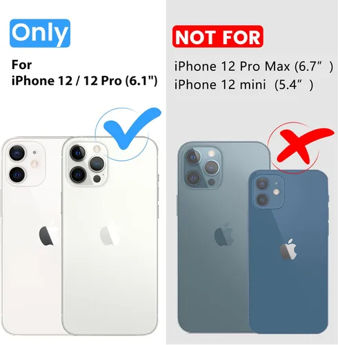 Vista 2 de Funda magnética para iPhone 12 y iPhone 12 Pro transparente, [compatible con Magsafe de 12 pies a prueba de golpes] [No amarillenta] Funda delgada