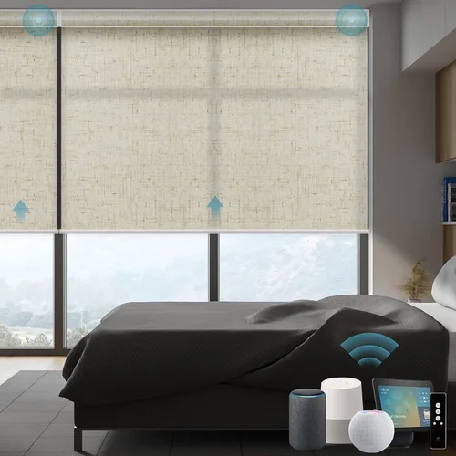 Vista 28 de SmartWings Persianas Enrollables Inteligentes Motorizadas con Filtro de Luz, Persianas Eléctricas con Control Remoto para Ventanas Compatibles