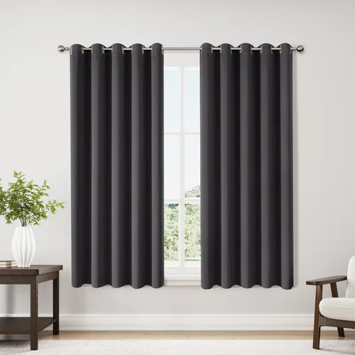 Vista 167 de ChrisDowa - Cortinas cortas para ventana de 40 pulgadas para dormitorio - Cortinas cortas con ojales y aislamiento térmico para oscurecer