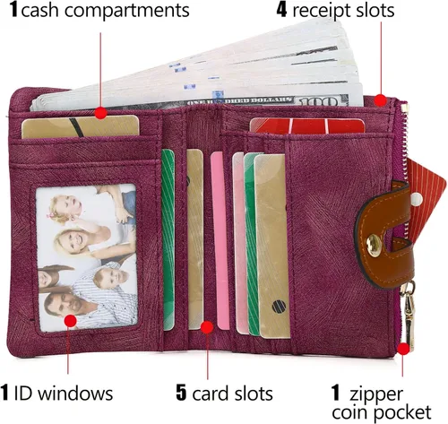 Vista 2 de Billetera de gran capacidad para mujer carteras de gran capacidad para mujer con chequera carteras de gran capacidad para mujer cartera de mujer