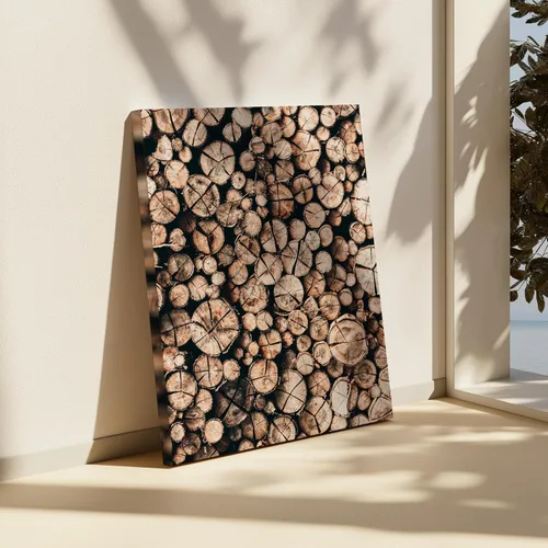 Vista 6 de Poster Master Lienzo de pila de troncos - Impresión de madera - Arte fotográfico - Arte de la naturaleza - Arte de árboles caídos - Regalo