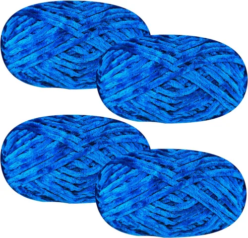 Vista 13 de 4 piezas de 400g de hilo de terciopelo chenilla suave para tejer a ganchillo, hilo esponjoso y cálido para tejer y ganchillo, manualidades DIY Rosa