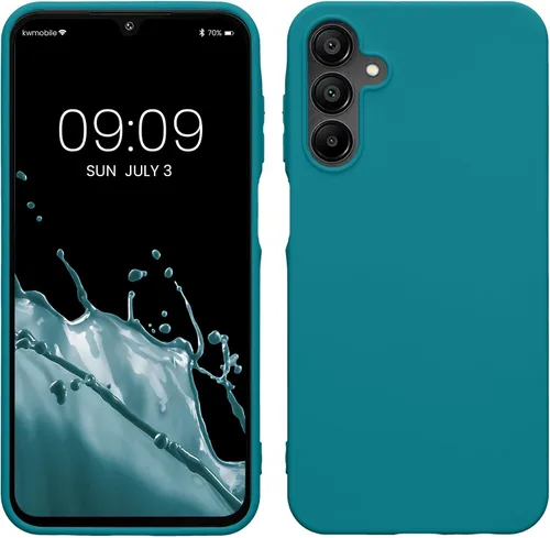 Vista 19 de kwmobile Funda compatible con Samsung Galaxy A12 - Funda protectora de silicona TPU suave y delgada - Azul Báltico