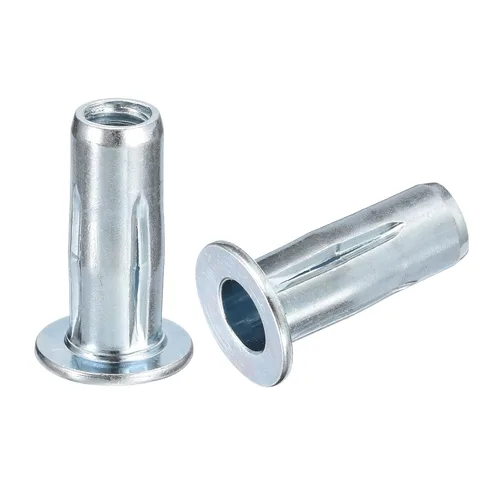 Vista 9 de uxcell Tuercas de remache M4 multiagarre, 5 piezas de vástago preabombado, cabeza plana, tuerca de inserción roscada de acero al carbono más tuercas