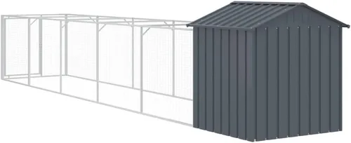Vista 6 de vidaXL Casa para Perros con Techo Antracita 46.1"x239.8"x48.4" Acero Galvanizado