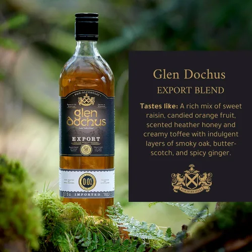 Vista 4 de Glen Dochus Export Blend Whisky sin alcohol, galardonado aromático y cálido licores escoceses sin alcohol - Halal, bajo en azúcar y sin gluten