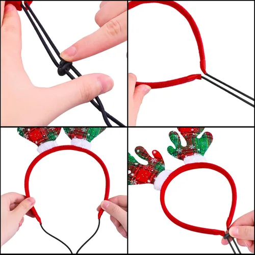 Vista 3 de Aneco Paquete de 3 diademas de Navidad para perro, diseño de reno de Navidad, accesorios para disfraz de mascota