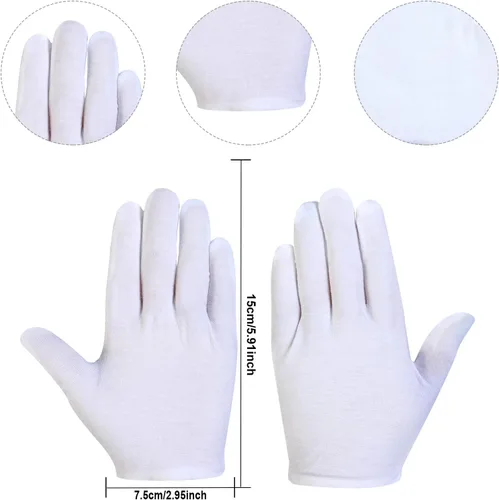 Vista 3 de SATINIOR Guantes formales de nailon para niños, guantes de vestir blancos para disfraz, espectáculos de arte, fiesta de uniformes, color blanco
