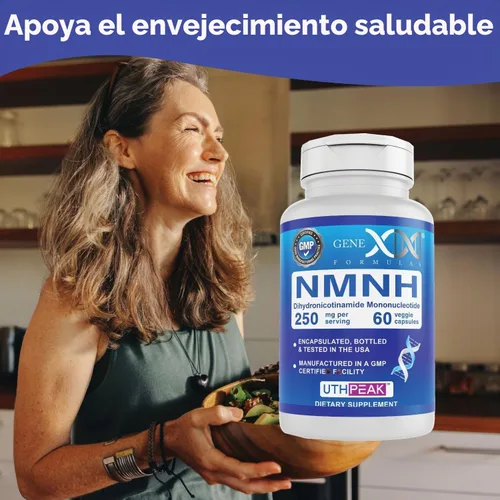 Vista 8 de Genex Formulas 250 mg NMNH (60 cápsulas - 30 porciones) Uthpeak NMNH (mononucleótido de dihidronicinamida) NAD+ precursor para un envejecimiento