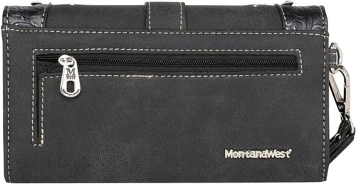 Vista 2 de Montana West Cartera de cuero para mujer con tachuelas occidentales, Bolsos