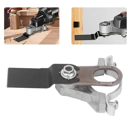 Vista 3 de Gonetre Convertidor de amoladora angular de acero de tungsteno – Kit adaptador de herramienta oscilante con cuchillas para roscas M10 – Accesorios