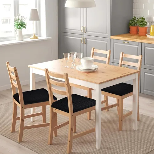 Vista 2 de SearchI Fundas de Asiento para Sillas de Comedor Elásticas de Jacquard Juego de 4, Protector de Cojín de Silla Tapizada Extraíble y Lavable Fundas