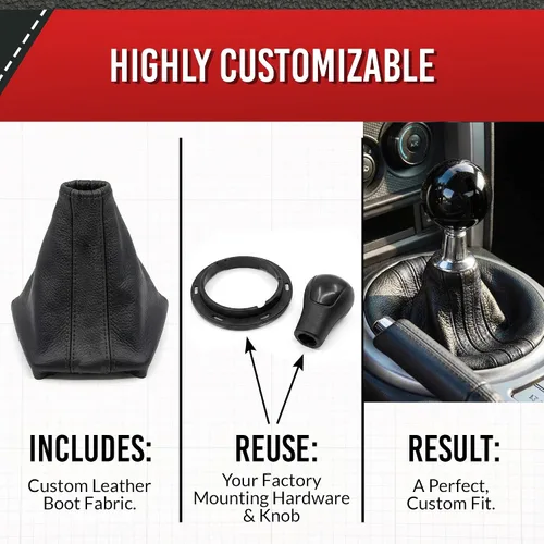 Vista 4 de RedlineGoods Maleta de cambio compatible con Nissan Skyline R32 1989-93. Hecho a medida, no universal. Cuero negro italiano de primera calidad