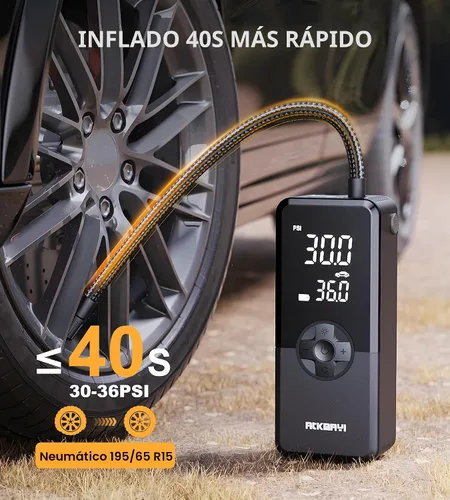 Vista 2 de Compresor de aire portátil para inflado de neumáticos, bomba de aire de 150 PSI para neumáticos de automóvil, compresor de aire inalámbrico