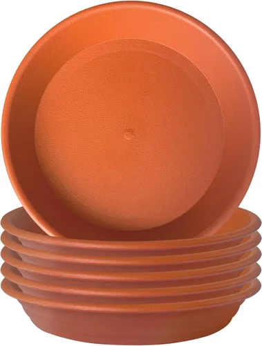 Vista 24 de 6 platillos de plástico para plantas de 5 pulgadas, tamaño individual, grueso y fuerte de 6, 8, 10, 12 pulgadas, bandeja de recogedor de agua