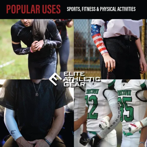 Vista 3 de Elite Athletic Gear Mangas de compresión Lightning para brazos – Tallas para jóvenes y adultos – Ropa para deportes y fitness – Se venden