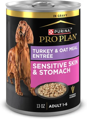 Vista 12 de Purina Pro Plan Comida para perros con piel sensible y estómago de cordero y avena en salsa, lata de 13 onzas (paquete de 12)